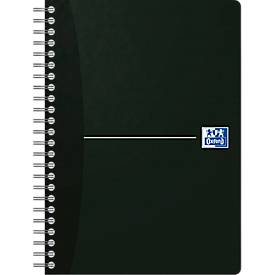 Spiralbuch OXFORD Office Essentials DIN A5, Doppelbindung, 90 Blatt liniert, ohne Mikroperforation, weiß, SCRIBZEE®-kompatibel, EU ECO Label, Deckel schwarz, 5 Stück