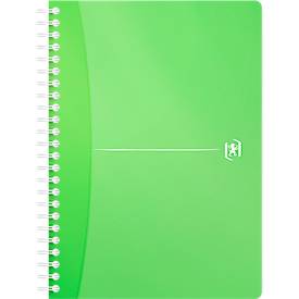 Spiralbuch OXFORD Office MyColours DIN A5, Doppelbindung, 90 Blatt kariert, weiß, SCRIBZEE®-kompatibel, EU ECO Label, farbsortierte Deckel, 5 Stück