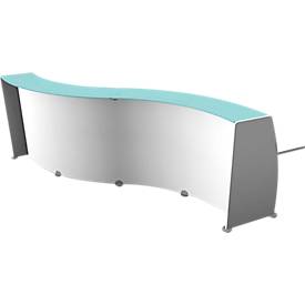 Spirit Empfangstheke, 2 Elemente, wellenförmig, weiß