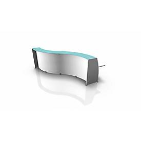 Spirit Empfangstheke, 2 Elemente, wellenförmig, weiß