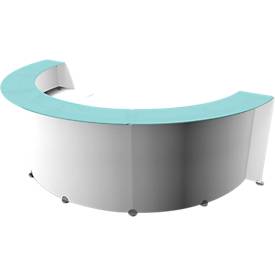 Spirit Empfangstheke, 3 Elemente, halbrund, weiß