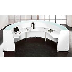 Spirit Empfangstheke, 3 Elemente, halbrund, weiß