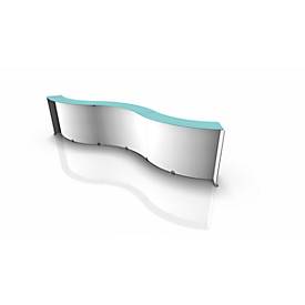 Spirit Empfangstheke, 3 Elemente, wellenförmig, weiß