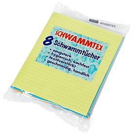 Spontex Schwammtücher Schwammtex, Viskose, 19 x 21 cm, 8 Stück, farbsortiert