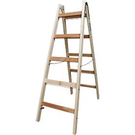 Sprossen-Doppelleiter, Holz, 2 x 5 Sprossen
