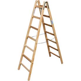 Sprossen-Doppelleiter, Holz, 2 x 7 Sprossen