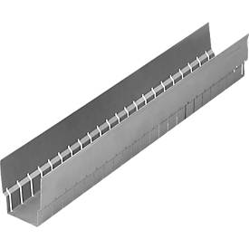 SSI Schäfer Längsrinne zur Schubladenunterteilung, bis zu 8 Stück/individuell gemischt in eine Schublade einsetzbar, B 59 x H 66 x L 456 mm, Stahlblech, silber