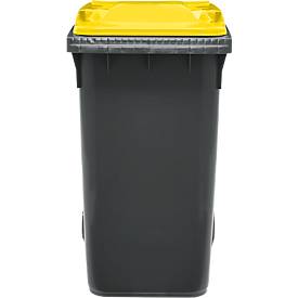 SSI Schäfer Mülltonne GMT, 360 l, bis 144 kg, fahrbar, vorbereitet für Chipaufnahme, PE, schwarzgelb