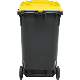SSI Schäfer Mülltonne GMT, 360 l, bis 144 kg, fahrbar, vorbereitet für Chipaufnahme, PE, schwarzgelb