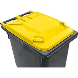 SSI Schäfer Mülltonne GMT, 360 l, bis 144 kg, fahrbar, vorbereitet für Chipaufnahme, PE, schwarzgelb