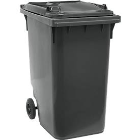 SSI Schäfer Mülltonne GMT, 360 l, bis 144 kg, fahrbar, vorbereitet für Chipaufnahme, PE, schwarzgrau