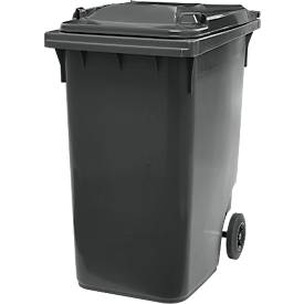 SSI Schäfer Mülltonne GMT, 360 l, bis 144 kg, fahrbar, vorbereitet für Chipaufnahme, PE, schwarzgrau