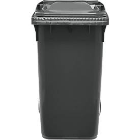 SSI Schäfer Mülltonne GMT, 360 l, bis 144 kg, fahrbar, vorbereitet für Chipaufnahme, PE, schwarzgrau