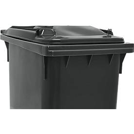 SSI Schäfer Mülltonne GMT, 360 l, bis 144 kg, fahrbar, vorbereitet für Chipaufnahme, PE, schwarzgrau