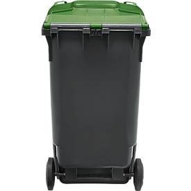 SSI Schäfer Mülltonne GMT, 360 l, bis 144 kg, fahrbar, vorbereitet für Chipaufnahme, PE, schwarzgrün