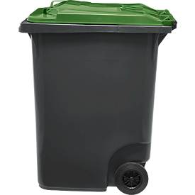SSI Schäfer Mülltonne GMT, 360 l, bis 144 kg, fahrbar, vorbereitet für Chipaufnahme, PE, schwarzgrün