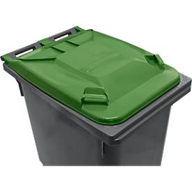 SSI Schäfer Mülltonne GMT, 360 l, bis 144 kg, fahrbar, vorbereitet für Chipaufnahme, PE, schwarzgrün