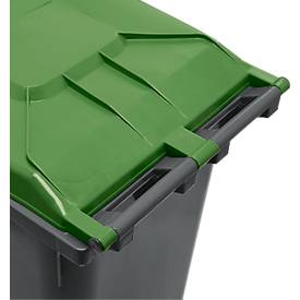 SSI Schäfer Mülltonne GMT, 360 l, bis 144 kg, fahrbar, vorbereitet für Chipaufnahme, PE, schwarzgrün