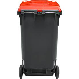 SSI Schäfer Mülltonne GMT, 360 l, bis 144 kg, fahrbar, vorbereitet für Chipaufnahme, PE, schwarzrot