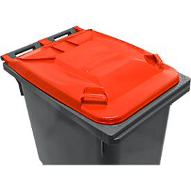 SSI Schäfer Mülltonne GMT, 360 l, bis 144 kg, fahrbar, vorbereitet für Chipaufnahme, PE, schwarzrot