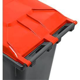 SSI Schäfer Mülltonne GMT, 360 l, bis 144 kg, fahrbar, vorbereitet für Chipaufnahme, PE, schwarzrot