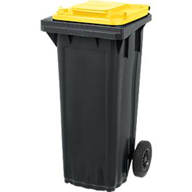 SSI Schäfer Mülltonne PRO 80 WAVE, 80 l, fahrbar, schwarzgelb