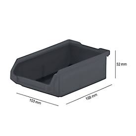 SSI Schäfer Sichtlagerkasten Serie ENTRY 210, Kunststoff, L 168 x B 103 x H 52 mm, 0,5 L, schwarz