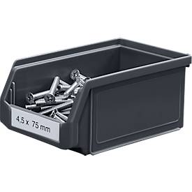 SSI Schäfer Sichtlagerkasten Serie ENTRY 211, Kunststoff, L 168 x B 103 x H 76 mm, schwarz, 15 Stück