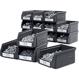 SSI Schäfer Sichtlagerkasten Serie ENTRY 211, Kunststoff, L 168 x B 103 x H 76 mm, schwarz, 15 Stück