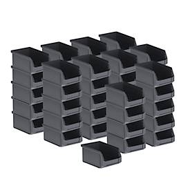 SSI Schäfer Sichtlagerkasten Serie ENTRY 211, Kunststoff, L 168 x B 103 x H 76 mm, schwarz, 50 Stück