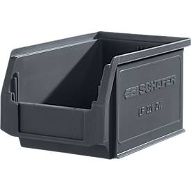 SSI Schäfer Sichtlagerkasten Serie ENTRY 221, Kunststoff, L 234 x B 140 x H 122 mm, 2,7 L, schwarz