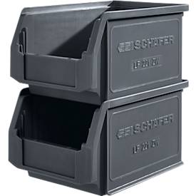 SSI Schäfer Sichtlagerkasten Serie ENTRY 221, Kunststoff, L 234 x B 140 x H 122 mm, 2,7 L, schwarz