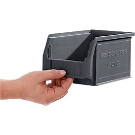 SSI Schäfer Sichtlagerkasten Serie ENTRY 221, Kunststoff, L 234 x B 140 x H 122 mm, 2,7 L, schwarz