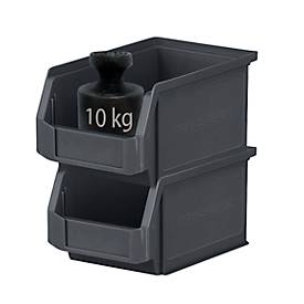 SSI Schäfer Sichtlagerkasten Serie ENTRY 221, Kunststoff, L 234 x B 140 x H 122 mm, 2,7 L, schwarz