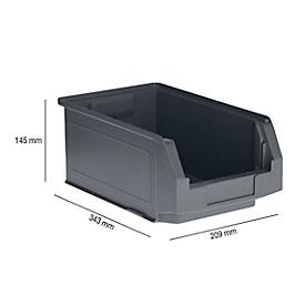 SSI Schäfer Sichtlagerkasten Serie ENTRY 321, Kunststoff, L 343 x B 209 x H 145 mm, 7,5 L, schwarz