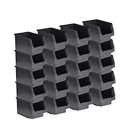 SSI Schäfer Sichtlagerkasten Serie ENTRY 322, Kunststoff, L 343 x B 209 x H 200 mm, 10,4 L, schwarz, 20 Stück