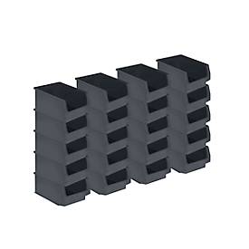 SSI Schäfer Sichtlagerkasten Serie ENTRY 532, Kunststoff, L 500 x B 312 x H 200 mm, 23,5 L, schwarz, 20 Stück