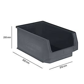 SSI Schäfer Sichtlagerkasten Serie ENTRY 532, Kunststoff, L 500 x B 312 x H 200 mm, 23,5 L, schwarz