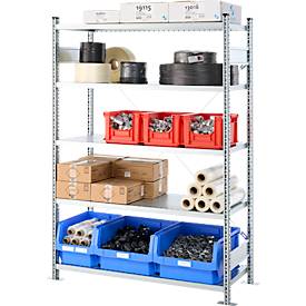 SSI Schäfer Steckboden-Fachregal VSR3000, Grundregal, 5 Böden, Feldlast 750 kg, B 1282 x T 500 x H 1910 mm, Stahl verzinkt