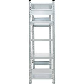 SSI Schäfer Steckboden-Fachregal VSR3000, Grundregal, 5 Böden, Feldlast 750 kg, B 1282 x T 500 x H 1910 mm, Stahl verzinkt