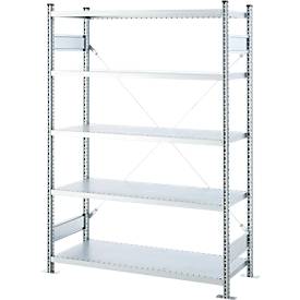 SSI Schäfer Steckboden-Fachregal VSR3000, Grundregal, 5 Böden, Feldlast 750 kg, B 1282 x T 600 x H 1910 mm, Stahl verzinkt