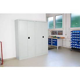 SSI Schäfer Universalschrank 2er-Set, Stahl, abschließbar, 950 x 400 x 1935 mm, 5 OH, weißaluminium RAL 9006