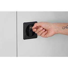 SSI Schäfer Universalschrank 2er-Set, Stahl, abschließbar, 950 x 400 x 1935 mm, 5 OH, weißaluminium RAL 9006