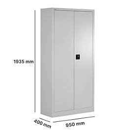 SSI Schäfer Universalschrank 2er-Set, Stahl, abschließbar, 950 x 400 x 1935 mm, 5 OH, weißaluminium RAL 9006