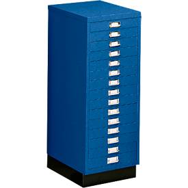 SSI Schubladenschrank DIN A3, 15 Schübe, 940 mm hoch, enzianblau