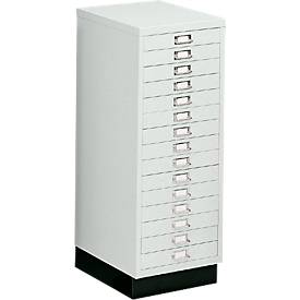 SSI Schubladenschrank DIN A3, 15 Schübe, 940 mm hoch, lichtgrau