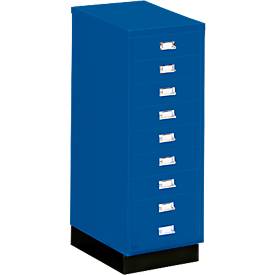SSI Schubladenschrank DIN A3, 9 Schübe, 940 mm hoch, enzianblau