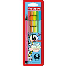 STABILO® Fasermaler Pen 68 in 6er Etui, Neon