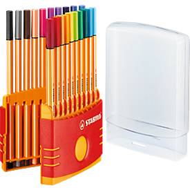 STABILO® Fineliner Point 88, 0,4 mm, farbsortiert, Klappbox à 20 Stück