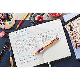 STABILO® Kugelschreiber pointball, Druckmechanik, dokumentenecht, Strichstärke 0,5 mm, farbsortiert, 6er-Set 